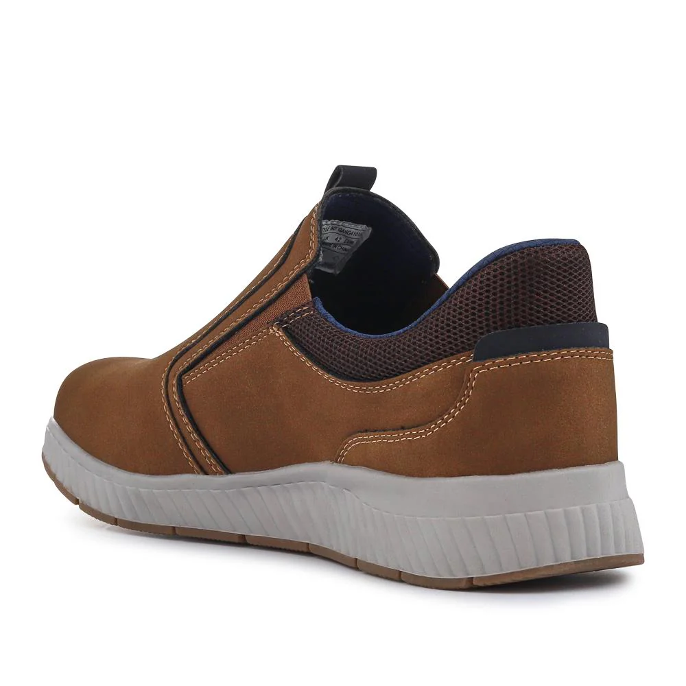 Wide Fit Elasticated Slip-On Shoes - GANG41015 / 327 551 - Brown - Image 3