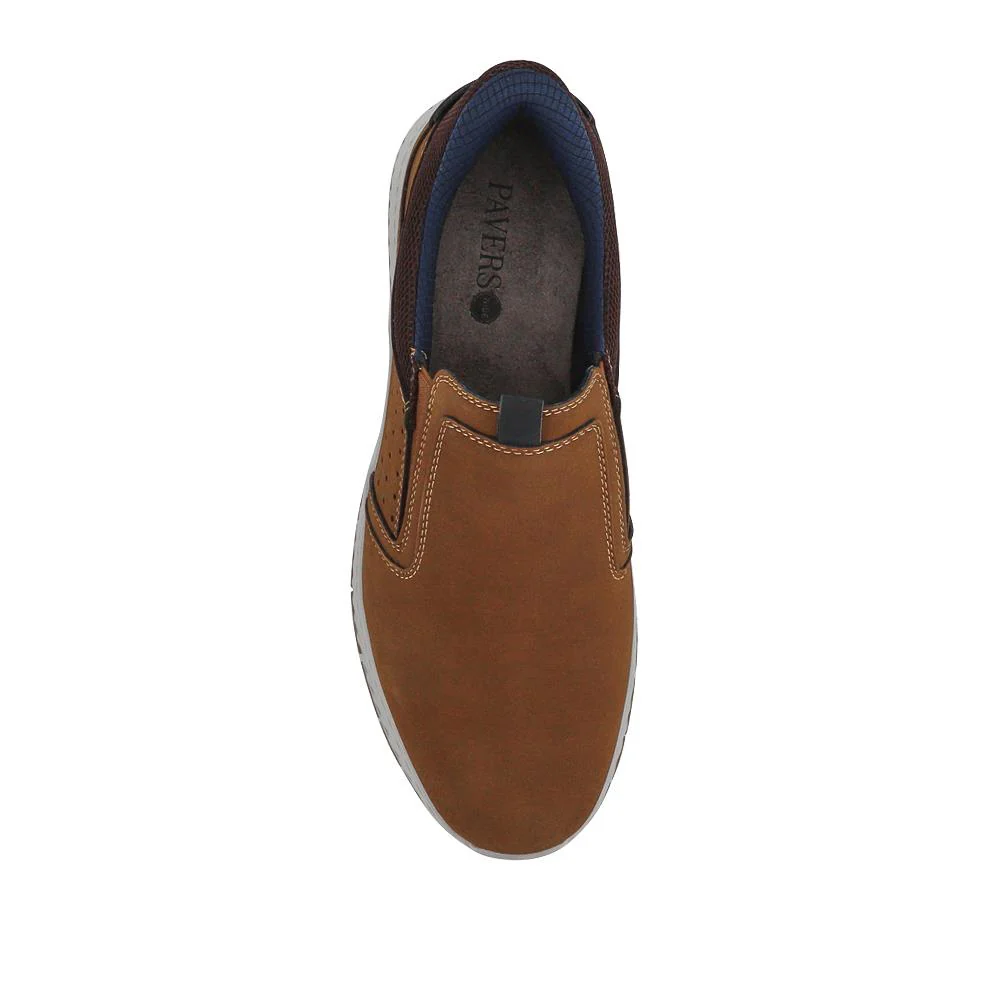 Wide Fit Elasticated Slip-On Shoes - GANG41015 / 327 551 - Brown - Image 6