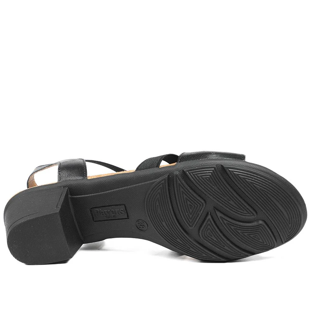 Wide Fit Jewelled Cuban Heel Sandals - WOIL43024 / 329 143 - Black - Image 5