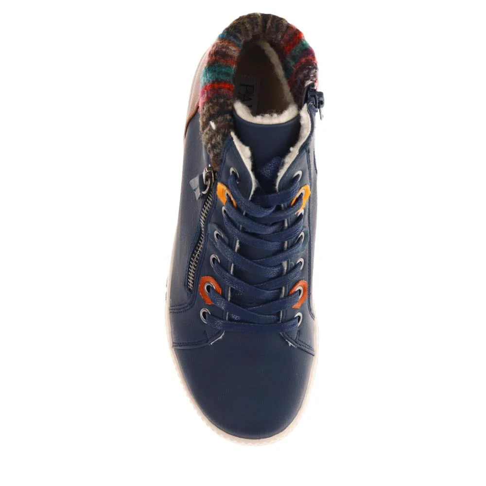 Wide Fit Knitted Cuff Ankle Boots - WBINS40163 / 326 115 - Navy - Image 4