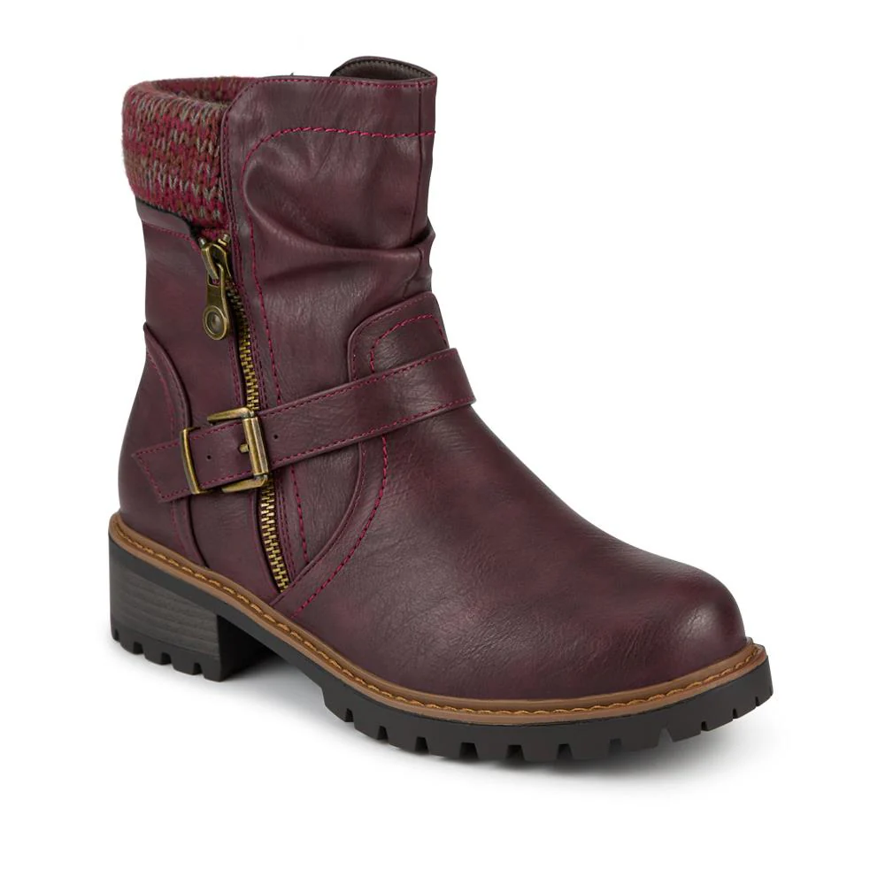 Wide Fit Knitted Cuff Slouch Boots - PINYI42008 / 328 217 - Image 3