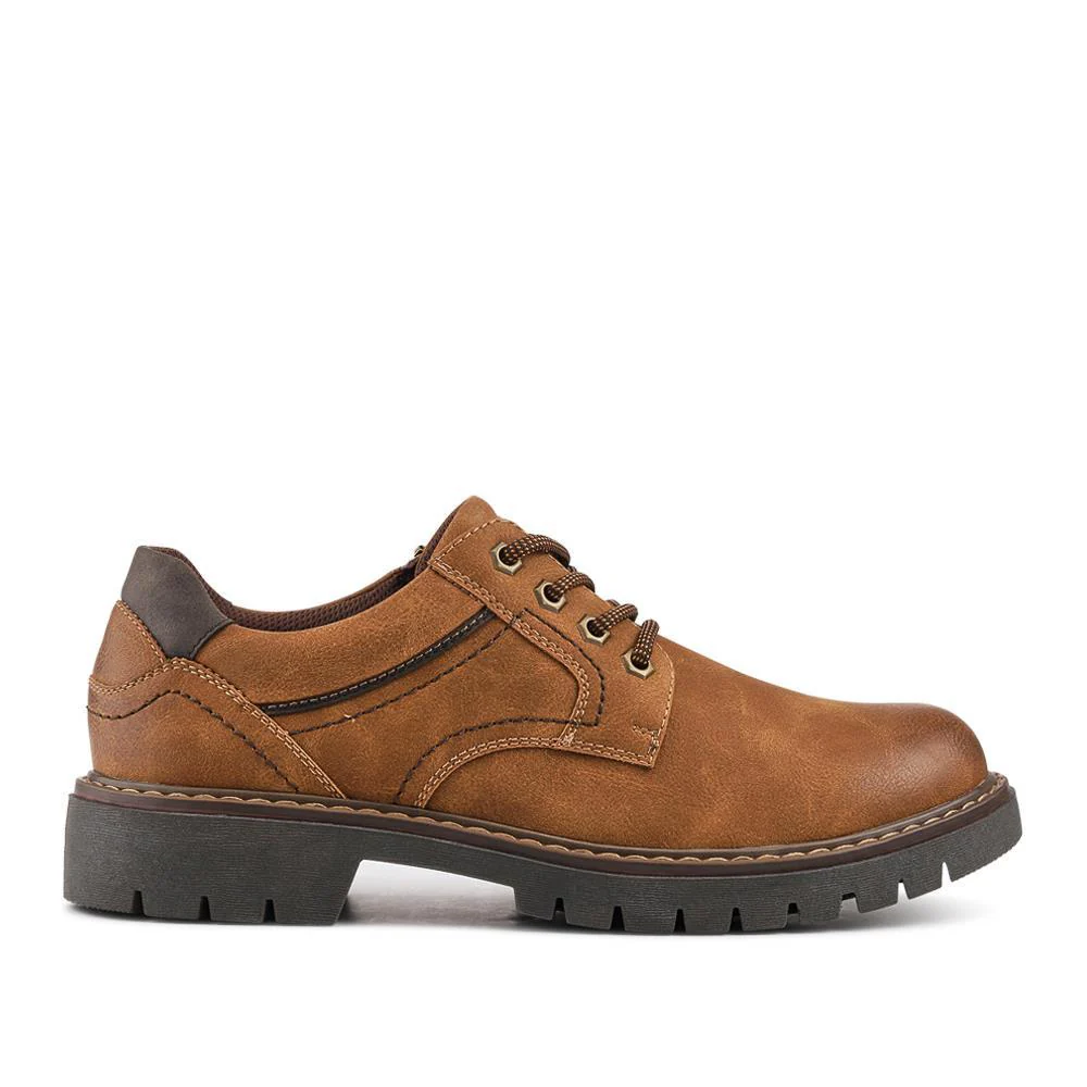 Wide Fit Lace Up Casual Shoes - GANG42002 / 327 878 - Cognac - Image 2