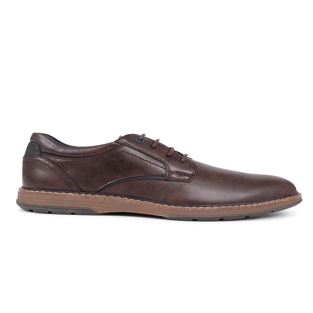 Wide Fit Lace-Up Casual Shoes - JIAHU40005 / 325 960 - Dark Brown - Image 4