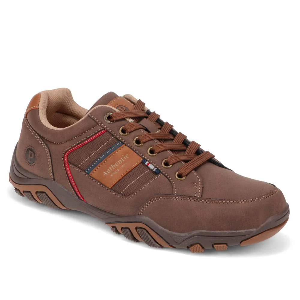 Wide Fit Lace Up Casual Trainers - VSHI40001 / 325 700 - Brown Multi