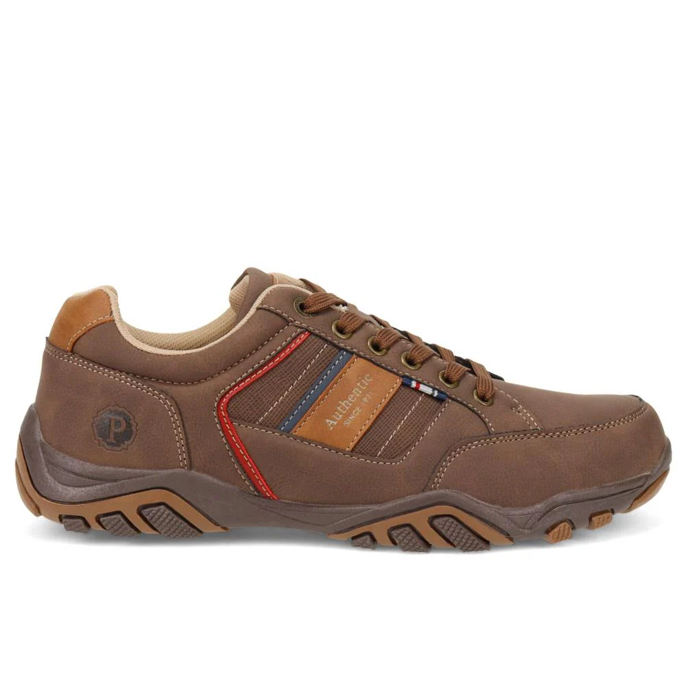 Wide Fit Lace Up Casual Trainers - VSHI40001 / 325 700 - Brown Multi - Image 2