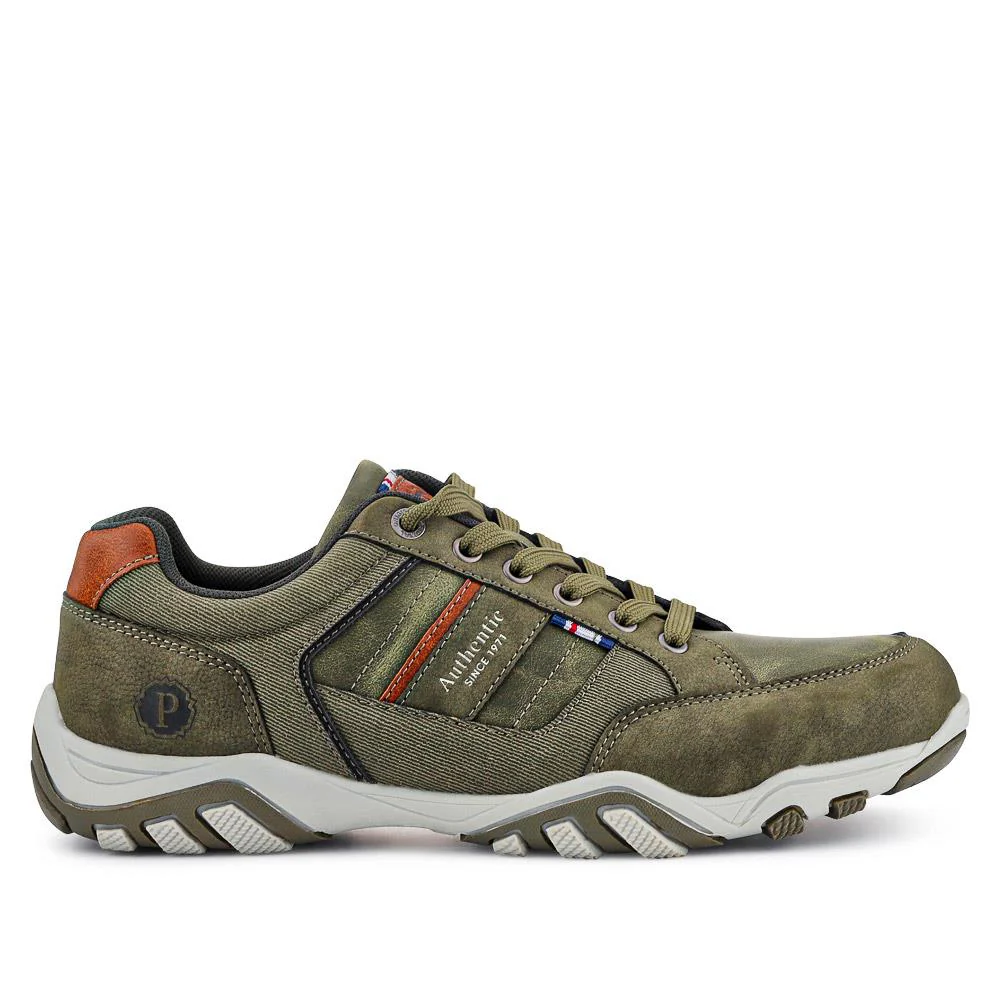 Wide Fit Lace Up Casual Trainers - VSHI40001 / 325 700 - Khaki - Image 2