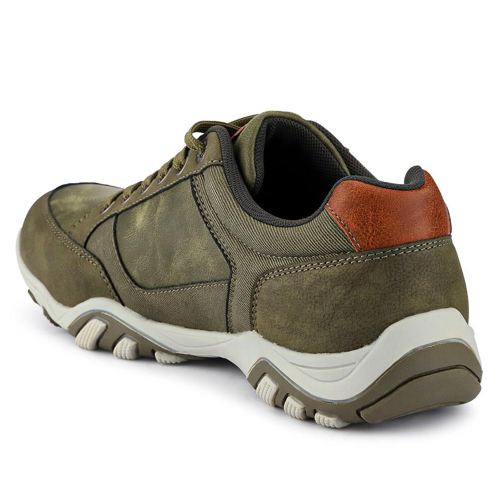 Wide Fit Lace Up Casual Trainers - VSHI40001 / 325 700 - Khaki - Image 3
