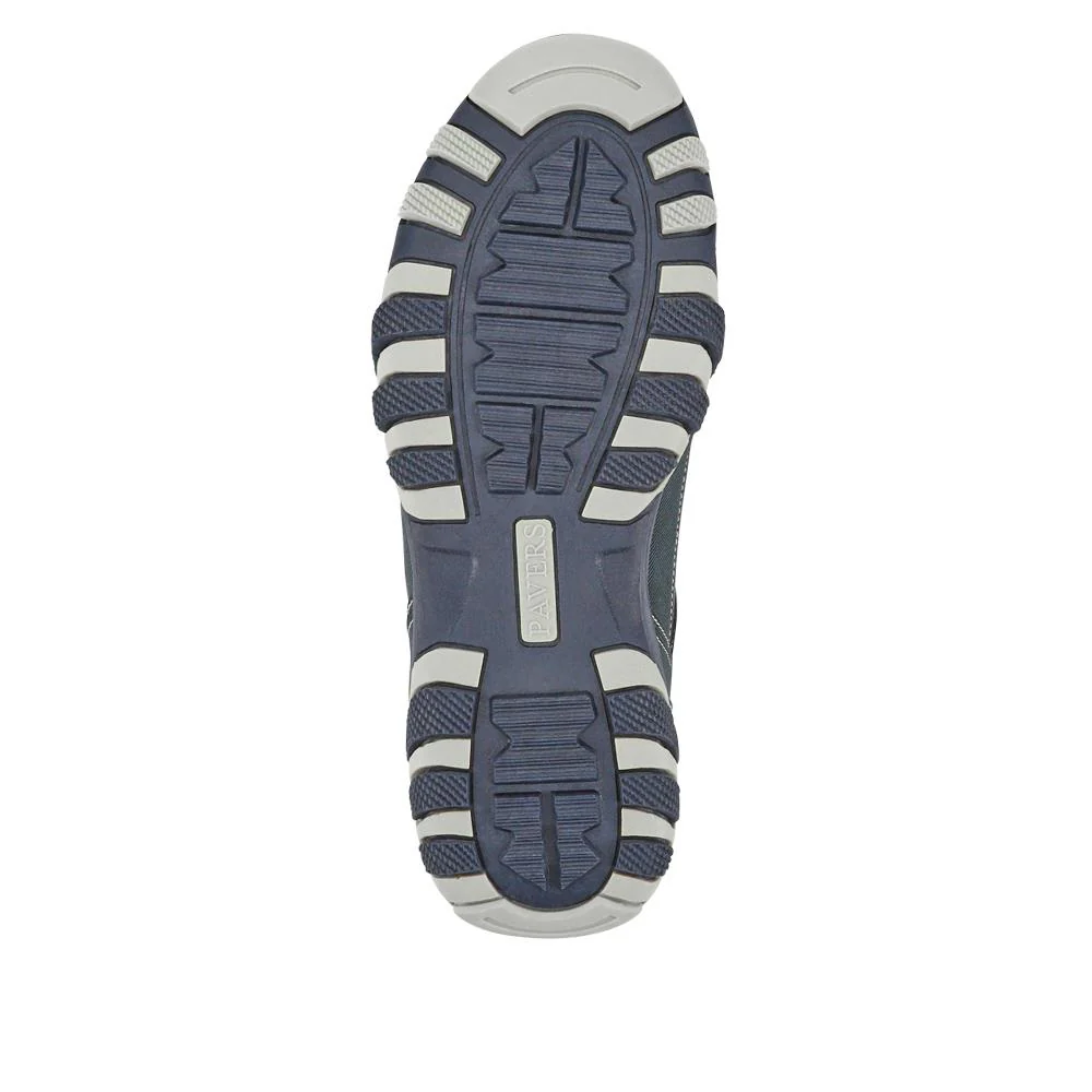 Wide Fit Lace Up Casual Trainers - VSHI40001 / 325 700 - Navy Multi - Image 5