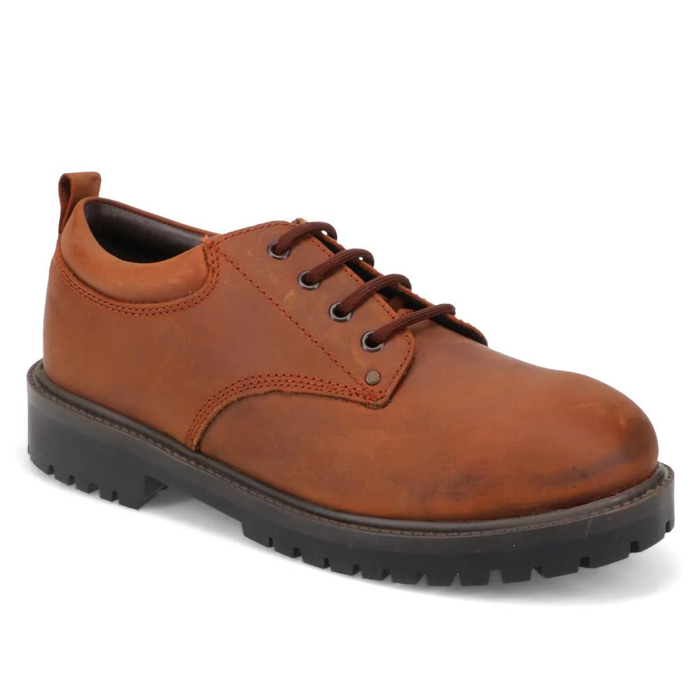 Wide Fit Lace Up Leather Shoes - SHAFI40001 / 326 132 - Rust