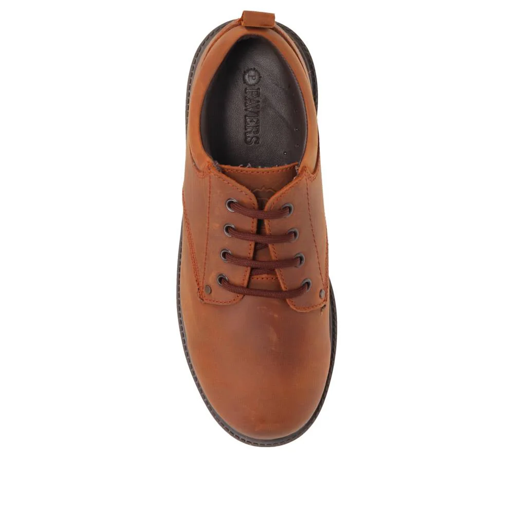 Wide Fit Lace Up Leather Shoes - SHAFI40001 / 326 132 - Rust - Image 5