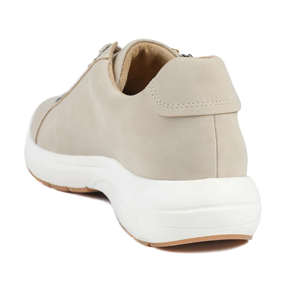 Wide Fit Lace Up Shoes with Functional Zip - WOIL43002 / 328 873 - Beige - Image 4