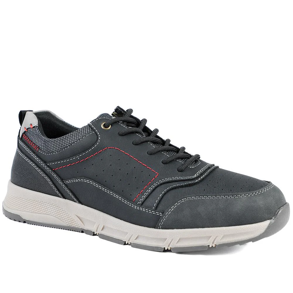 Wide Fit Lace Up Shoes With Grip Sole - WBINS42070 / 327 872