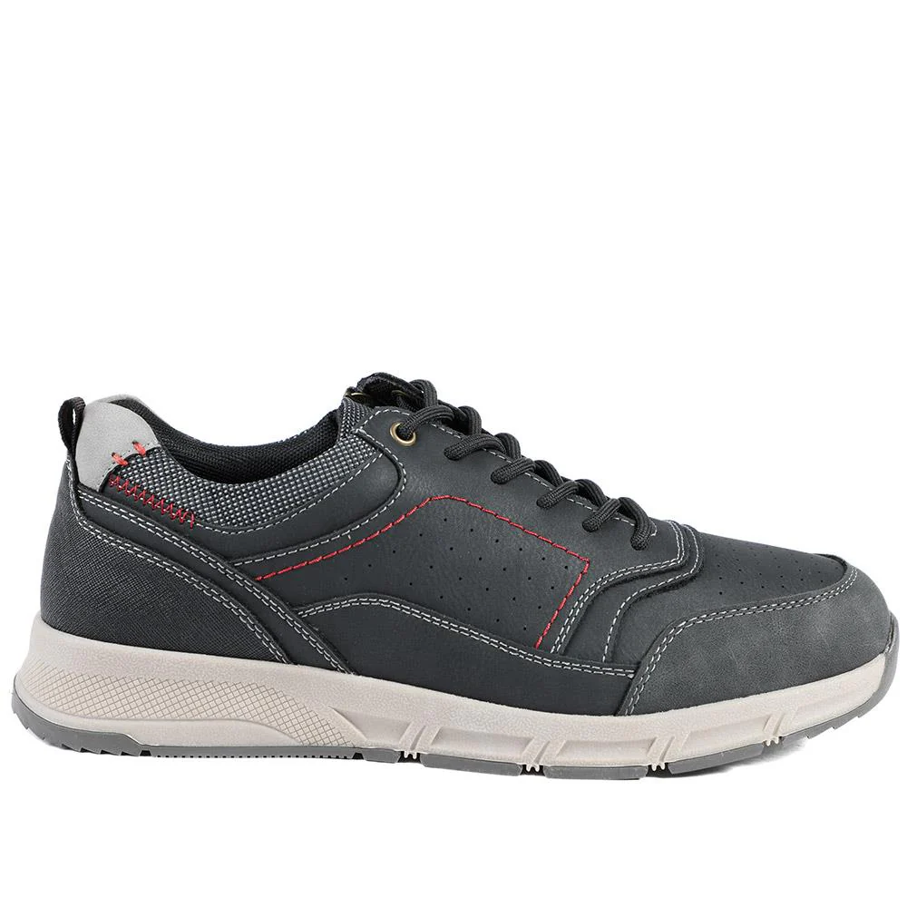 Wide Fit Lace Up Shoes With Grip Sole - WBINS42070 / 327 872 - Black - Image 3
