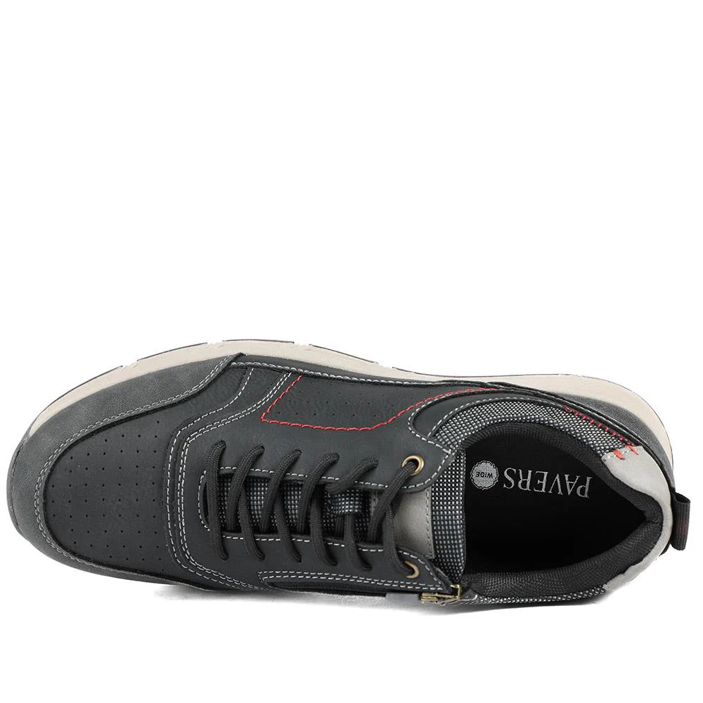 Wide Fit Lace Up Shoes With Grip Sole - WBINS42070 / 327 872 - Black - Image 5