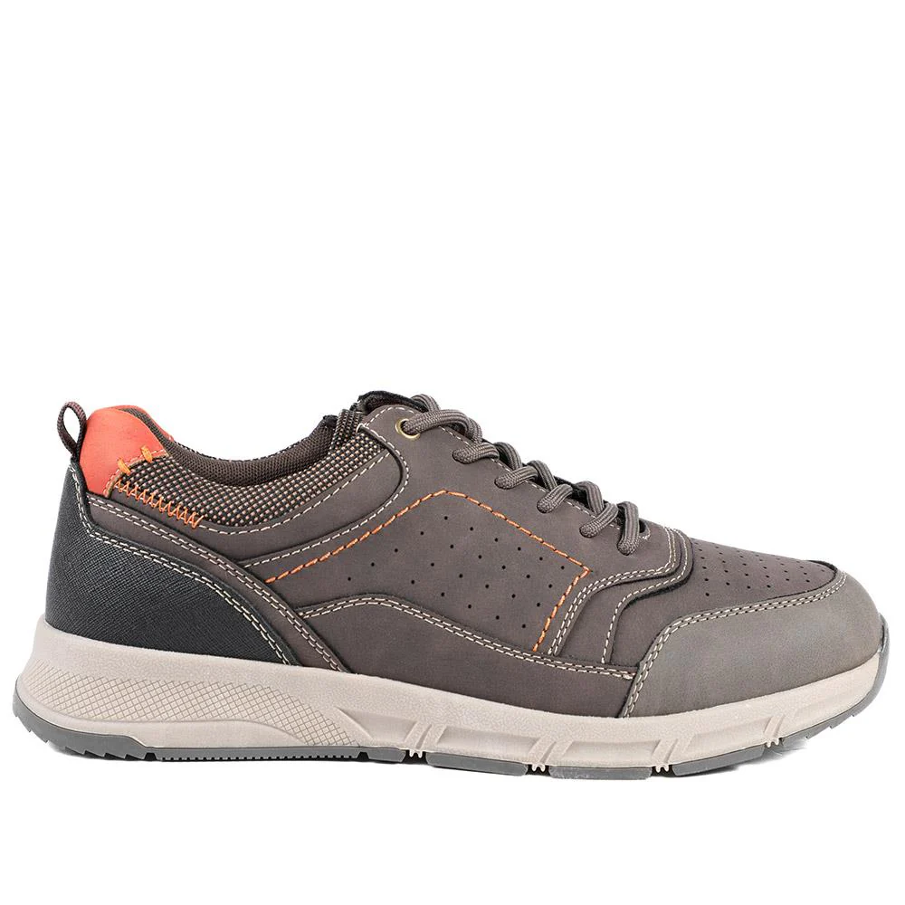 Wide Fit Lace Up Shoes With Grip Sole - WBINS42070 / 327 872 - Brown - Image 3