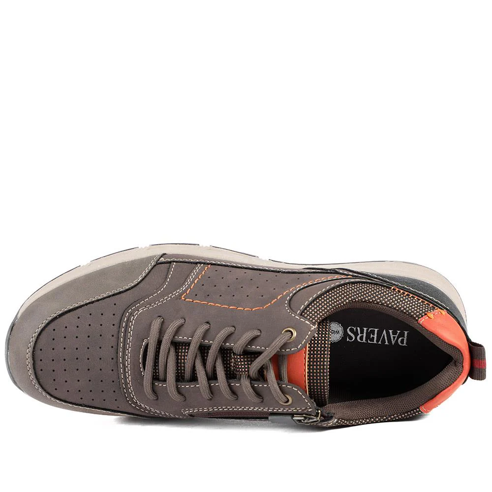 Wide Fit Lace Up Shoes With Grip Sole - WBINS42070 / 327 872 - Brown - Image 5
