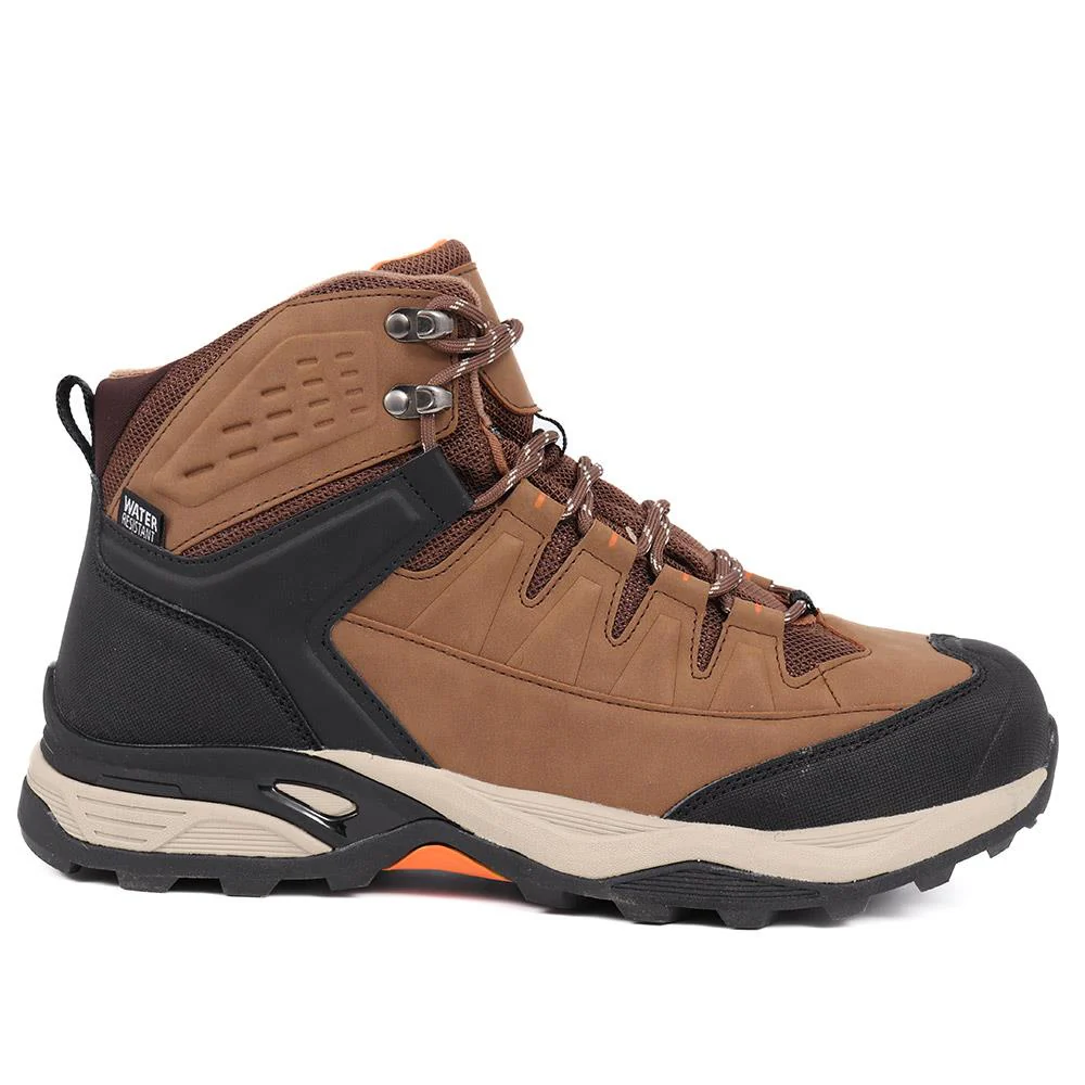 Wide Fit Lace Up Walking Boots - SUNCH40003 / 325 726 - Brown - Image 2