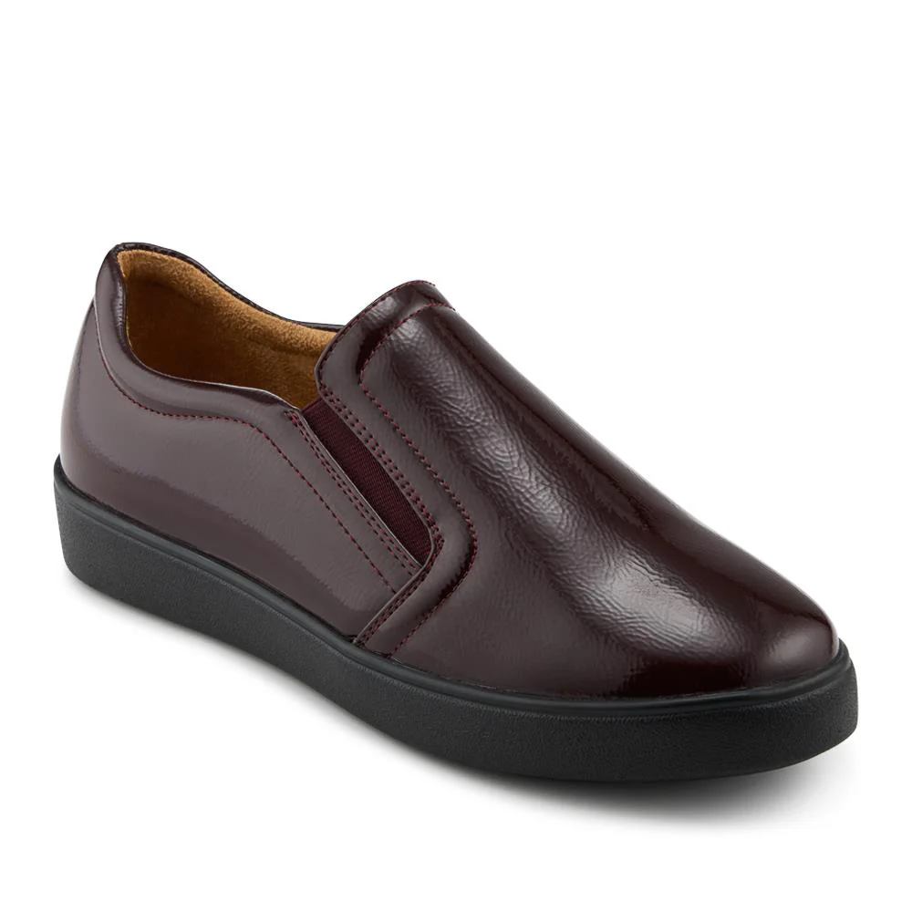 Wide Fit Ladies' Slip-On Shoes - WBINS41016 / 327 017 - Burgundy Patent