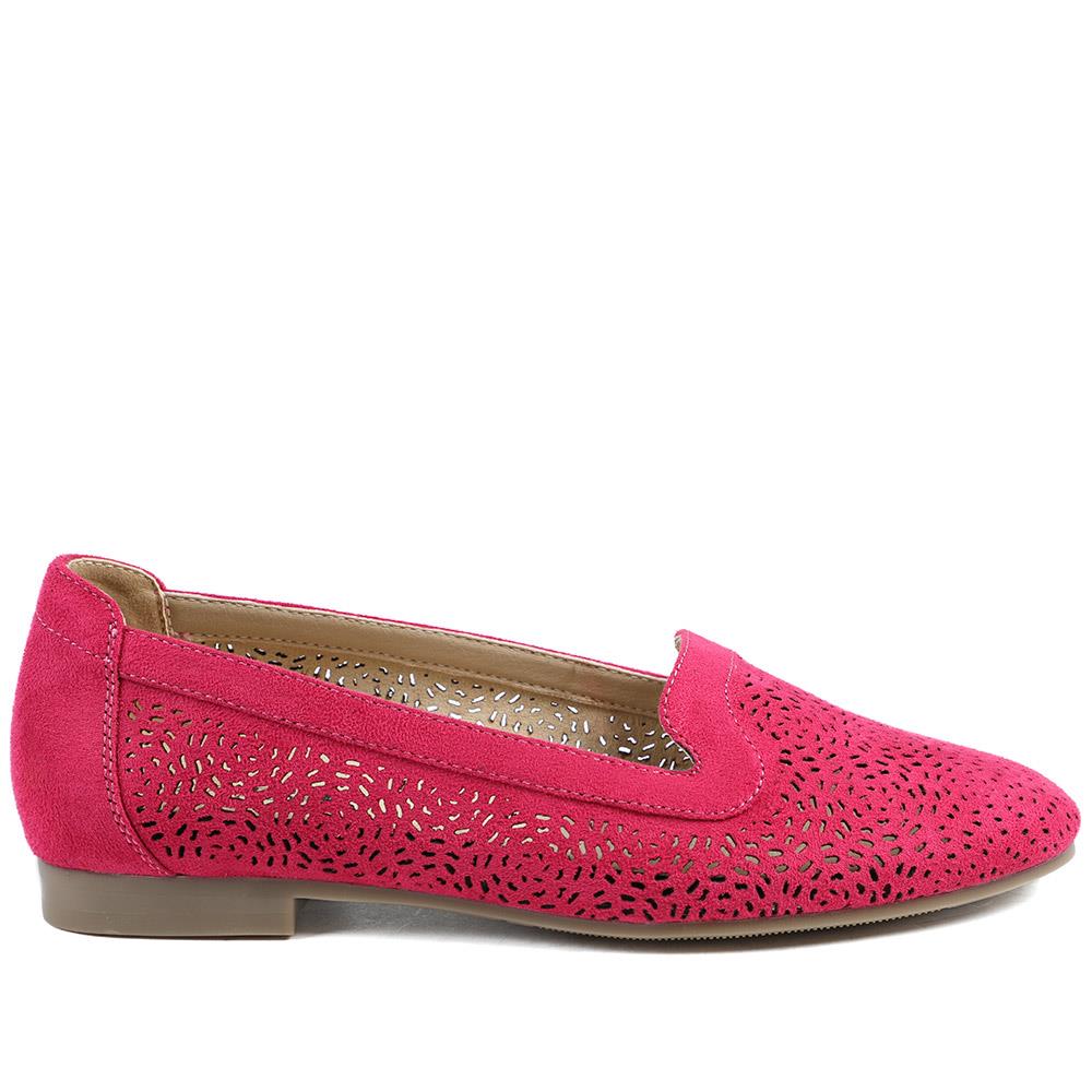 Wide Fit Laser Cut Slip On Shoes - WK43013 / 329 000 - Fuschia - Image 3