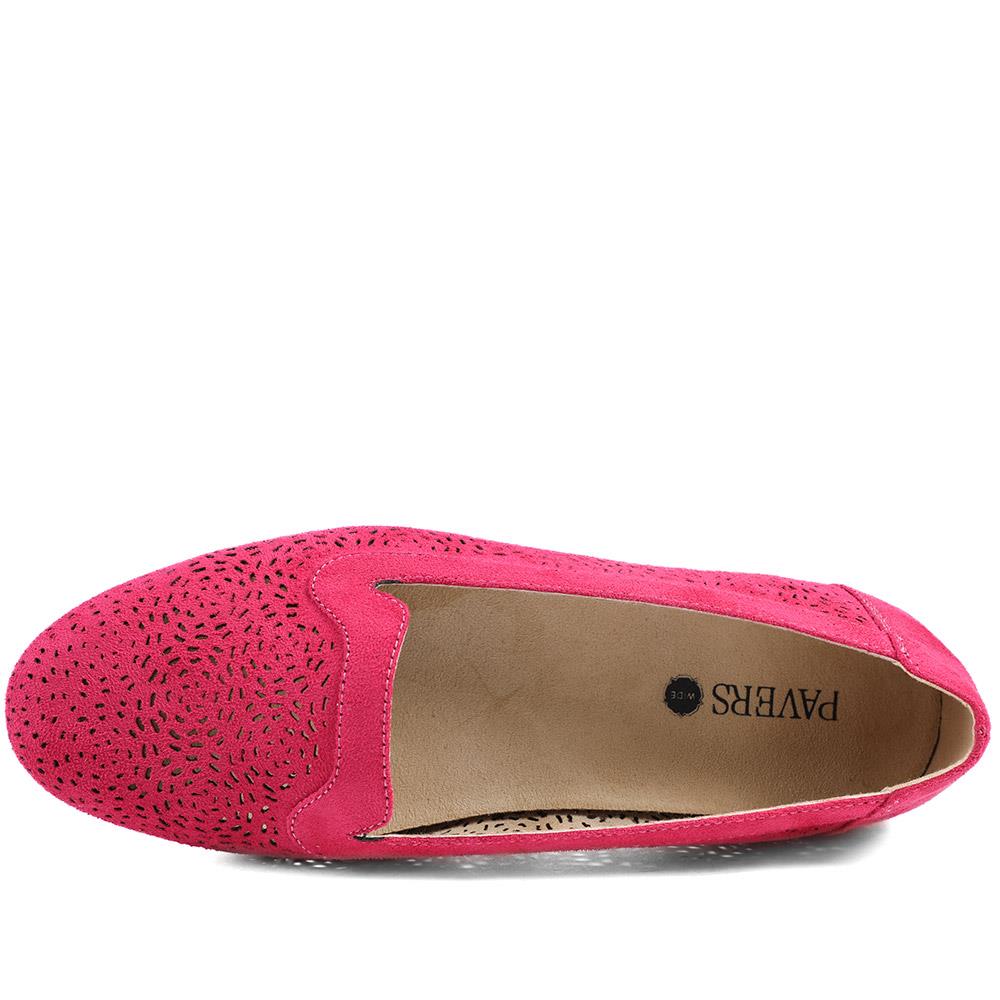 Wide Fit Laser Cut Slip On Shoes - WK43013 / 329 000 - Fuschia - Image 5