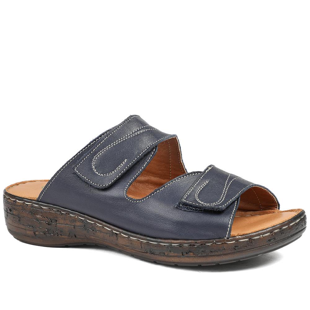 Wide Fit Leather Adjustable Fastening Sandals - LUCK43010 / 329 155 - Image 2