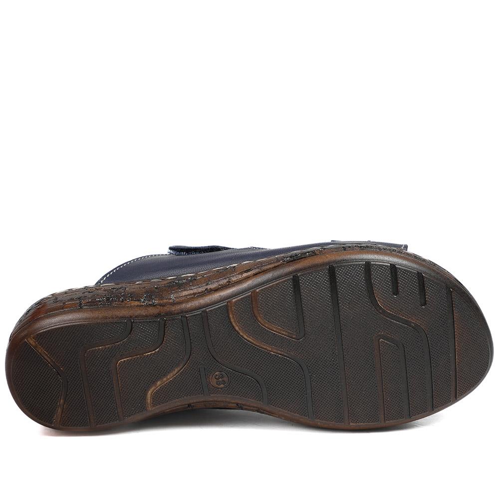 Wide Fit Leather Adjustable Fastening Sandals - LUCK43010 / 329 155 - Navy - Image 6