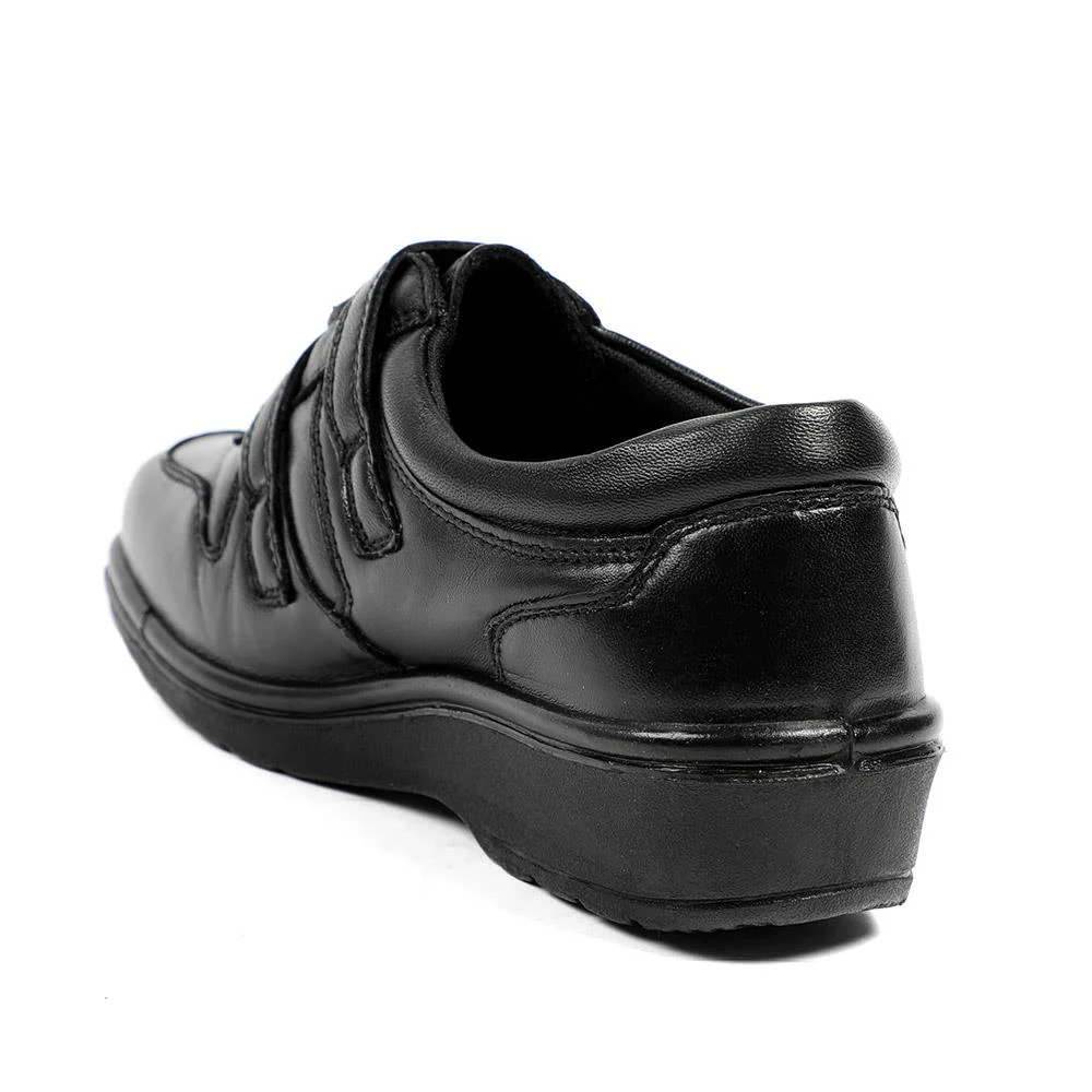 Wide Fit Leather Adjustable Fit Shoes - RAJA42001 / 328 599 - Black - Image 4