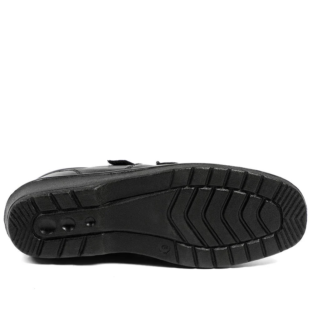 Wide Fit Leather Adjustable Fit Shoes - RAJA42001 / 328 599 - Black - Image 6