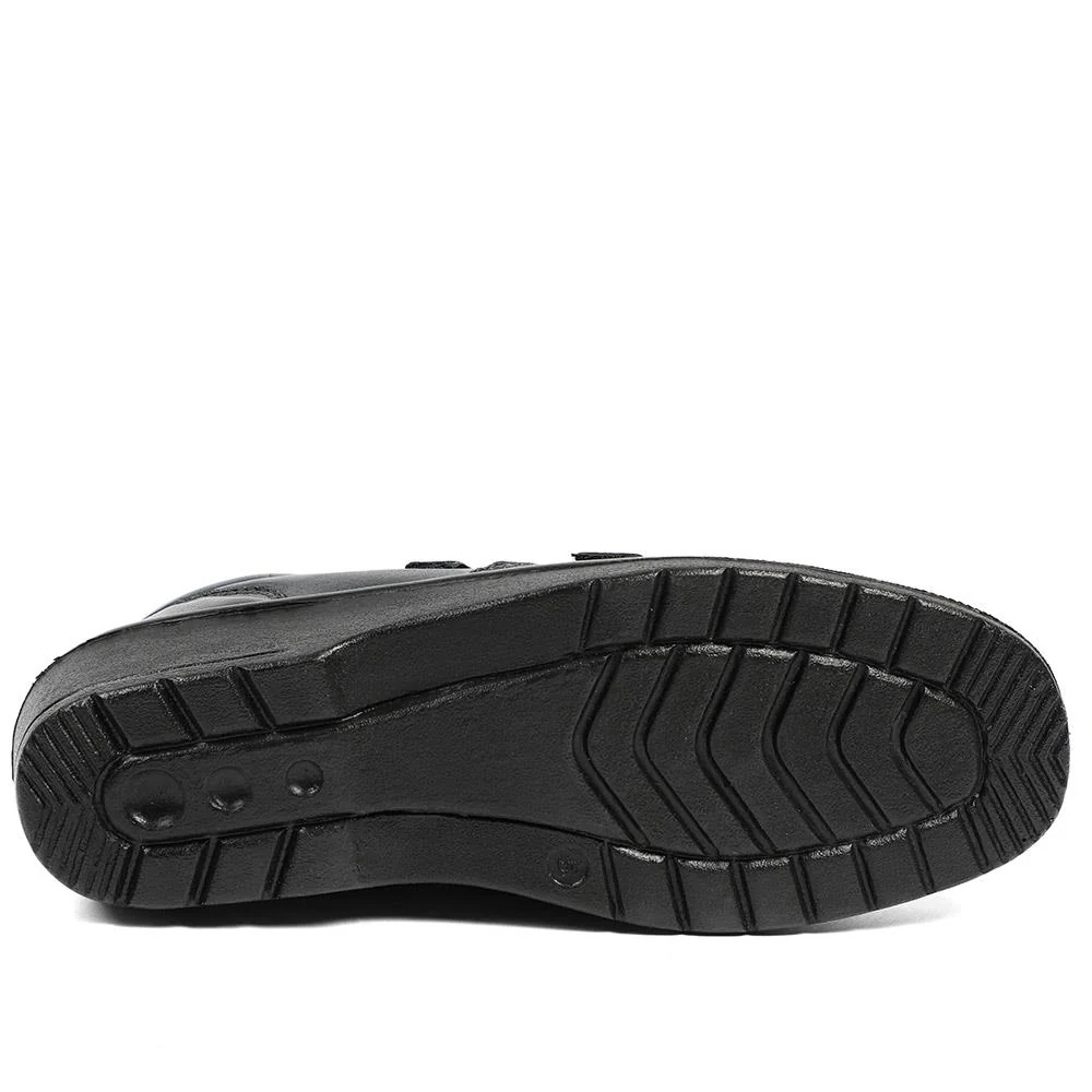 Wide Fit Leather Adjustable Fit Shoes - RAJA42001 / 328 599 - Navy - Image 5