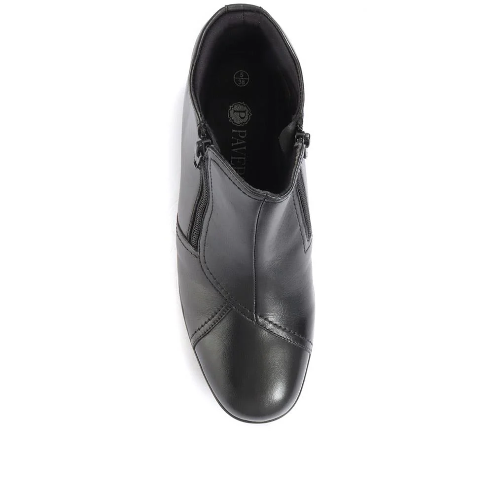 Wide-Fit Leather Ankle Boots - HSKEMP1811 / 146 311 - Black - Image 4