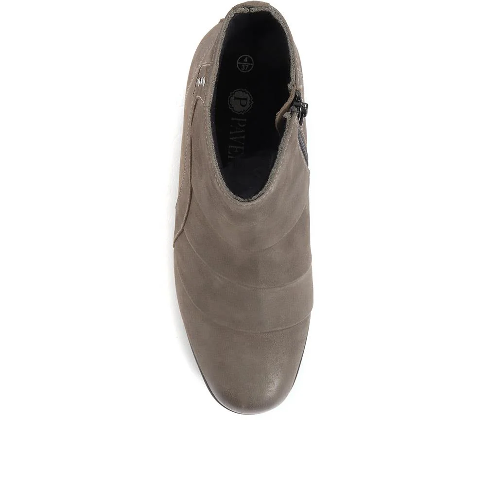 Wide Fit Leather Ankle Boots - KF34005 / 320 899 - Grey - Image 4