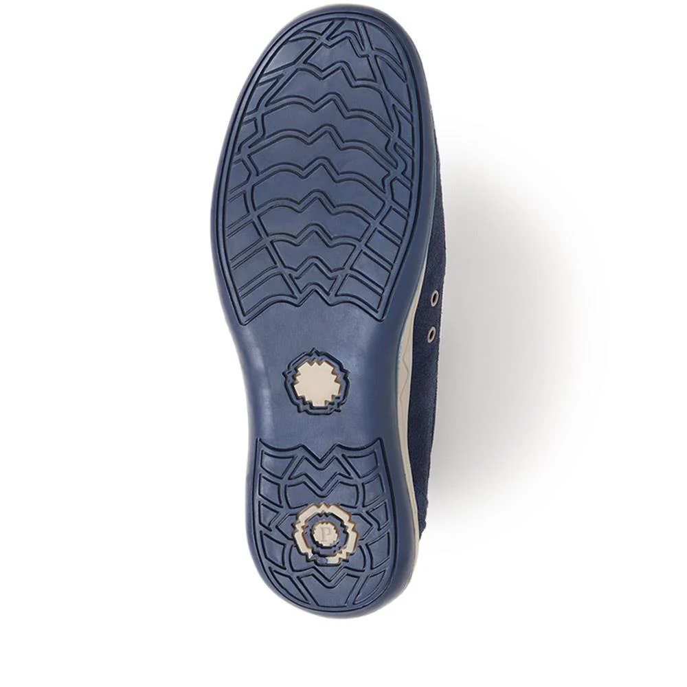 Wide Fit Leather Arch Support Trainers - BRK32001 / 318 638 - Navy Multi - Image 4