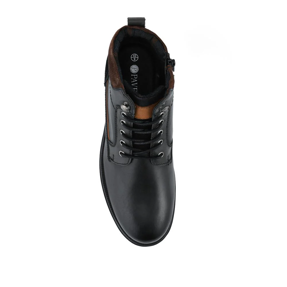 Wide Fit Leather Boots With Grip Sole - JFOOT42023 / 328 064 - Black - Image 4