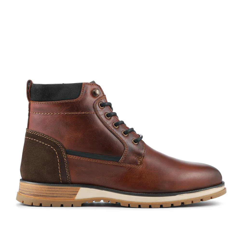Wide Fit Leather Boots With Grip Sole - JFOOT42023 / 328 064 - Tan - Image 2