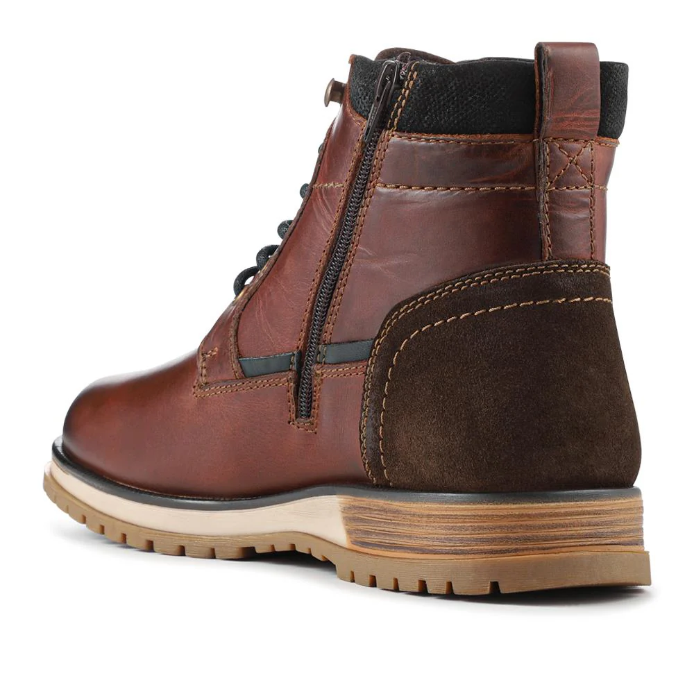 Wide Fit Leather Boots With Grip Sole - JFOOT42023 / 328 064 - Tan - Image 3