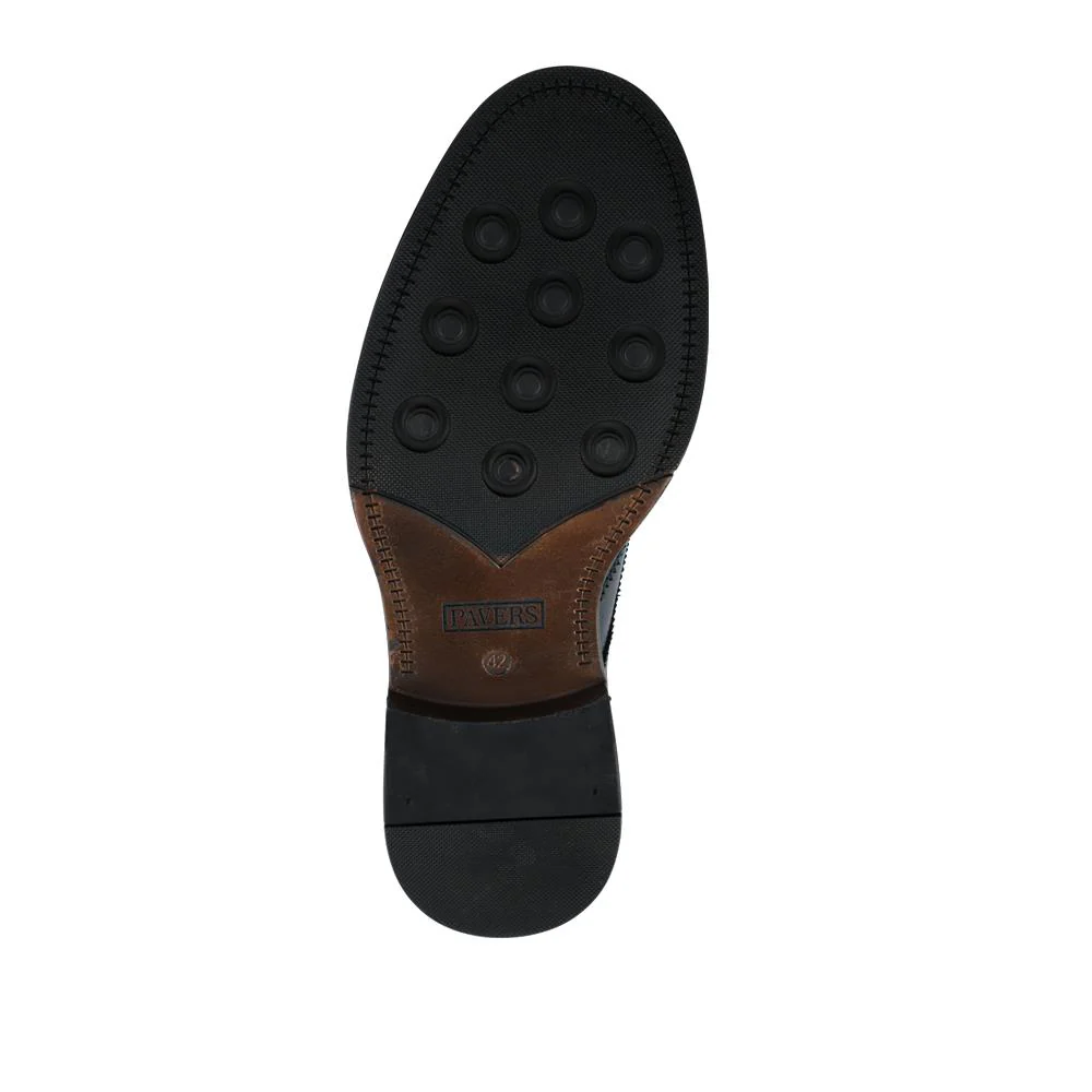 Wide Fit Leather Brogue Derby Shoes - JFOOT42024 / 328 183 - Black - Image 4