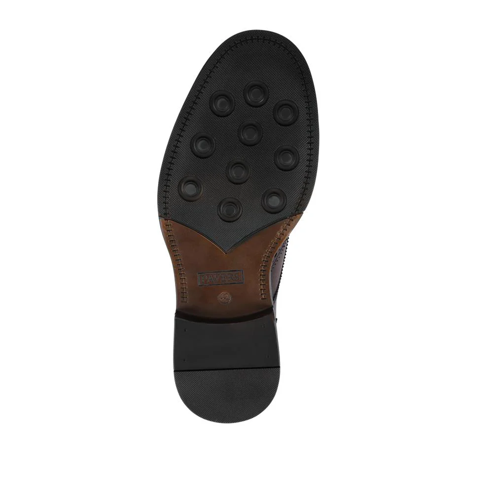 Wide Fit Leather Brogue Derby Shoes - JFOOT42024 / 328 183 - Brown - Image 5