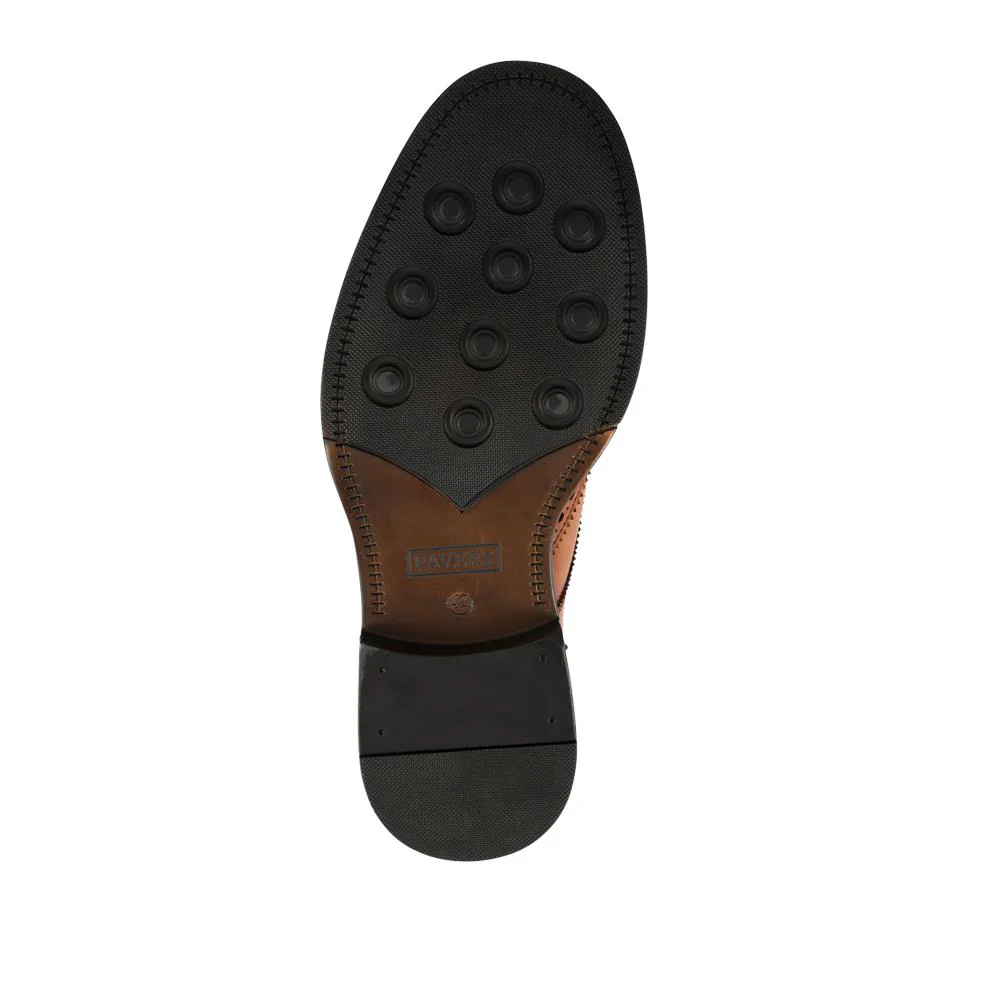 Wide Fit Leather Brogue Derby Shoes - JFOOT42024 / 328 183 - Tan - Image 6