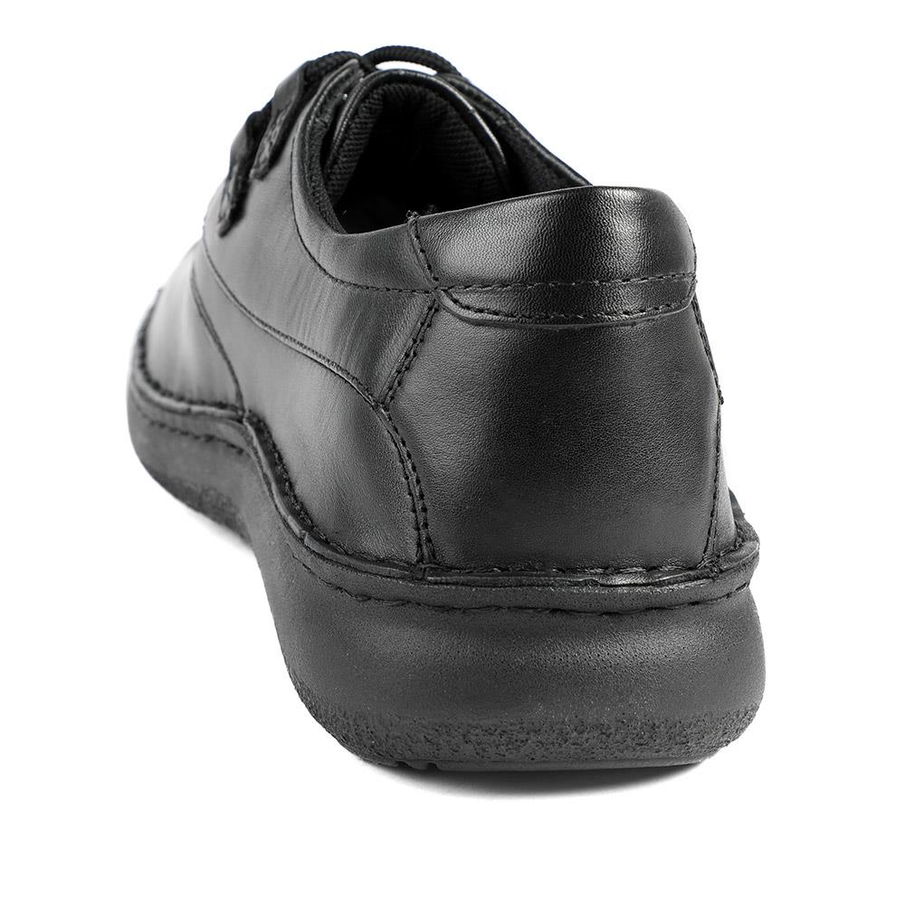 Wide Fit Leather Casual Lace Up Shoes - PARK42059 / 328 430 - Black - Image 3