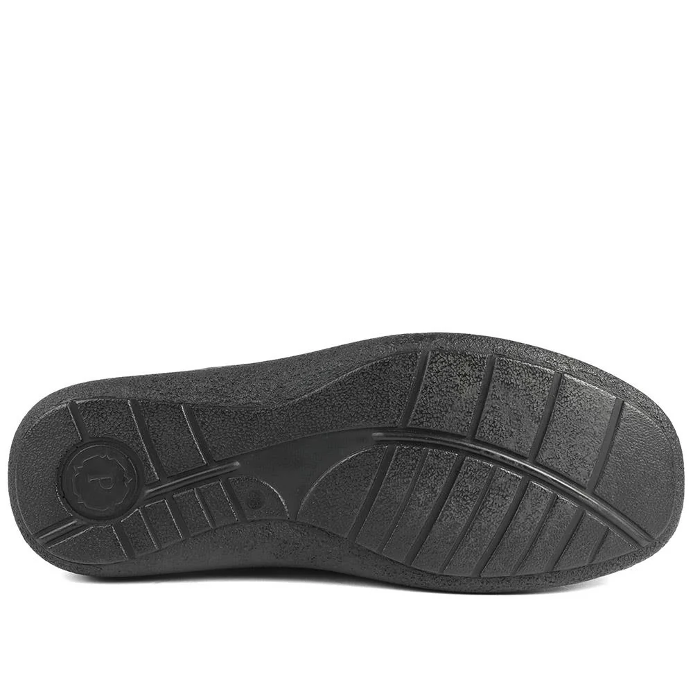 Wide Fit Leather Casual Lace Up Shoes - PARK42059 / 328 430 - Black - Image 5