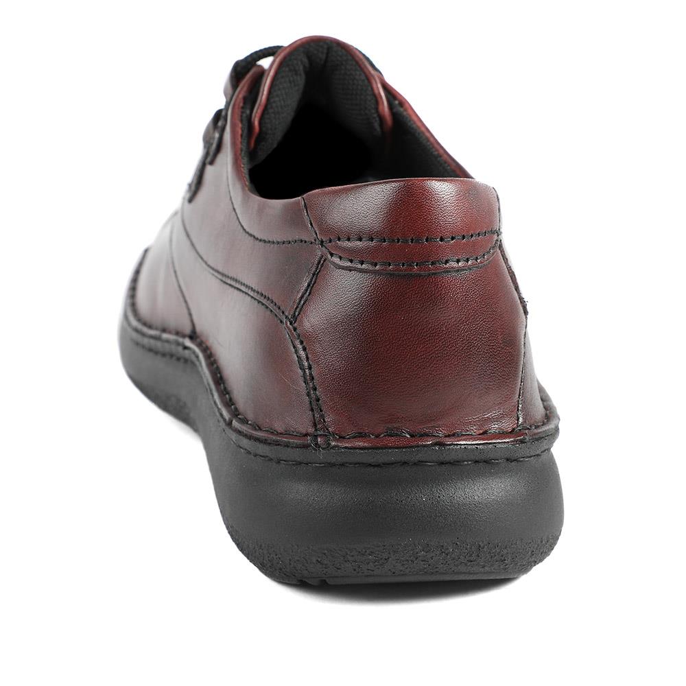 Wide Fit Leather Casual Lace Up Shoes - PARK42059 / 328 430 - Bordeaux - Image 3