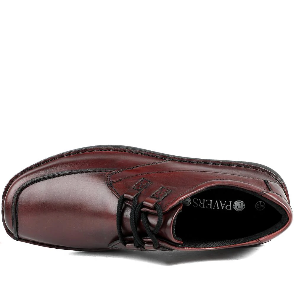 Wide Fit Leather Casual Lace Up Shoes - PARK42059 / 328 430 - Bordeaux - Image 4