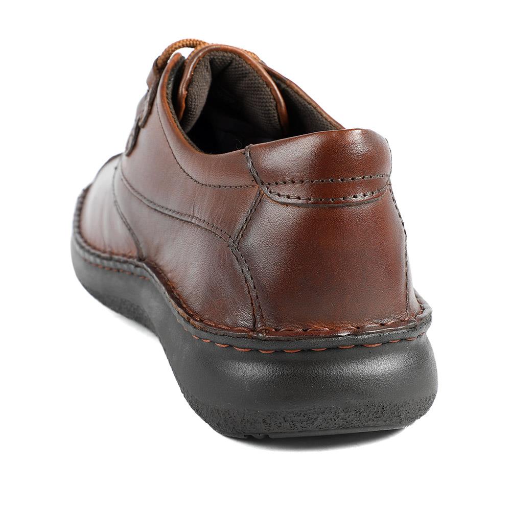Wide Fit Leather Casual Lace Up Shoes - PARK42059 / 328 430 - Cognac - Image 3