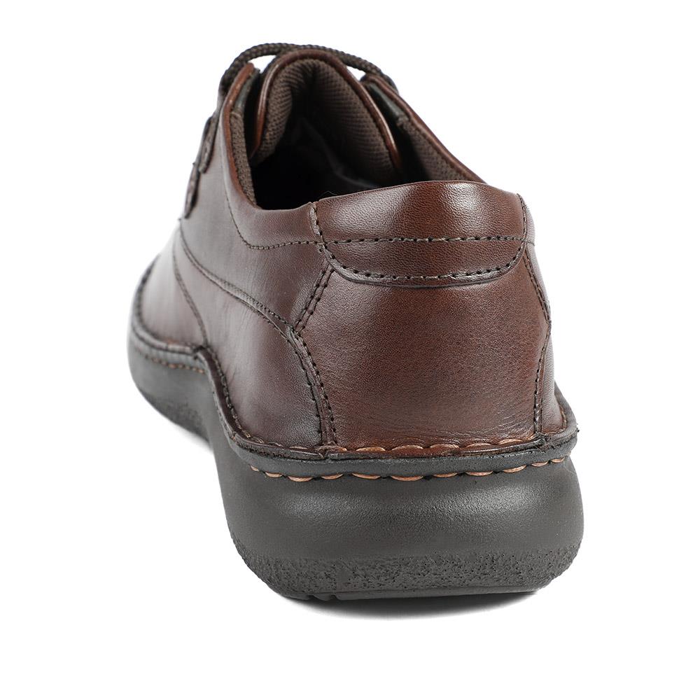 Wide Fit Leather Casual Lace Up Shoes - PARK42059 / 328 430 - Dark Brown - Image 3