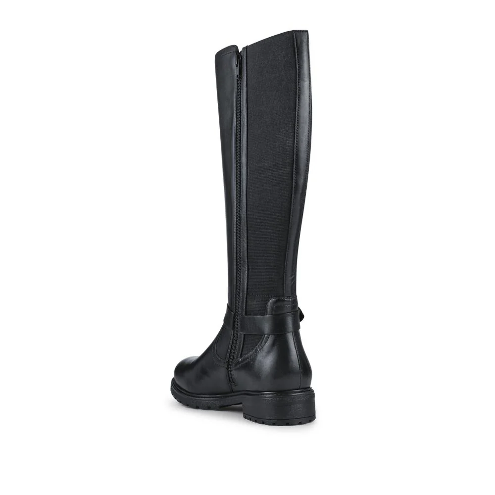 Wide Fit Leather Elasticated Long Boots - MAGNU42002 / 328 148 - Black - Image 3