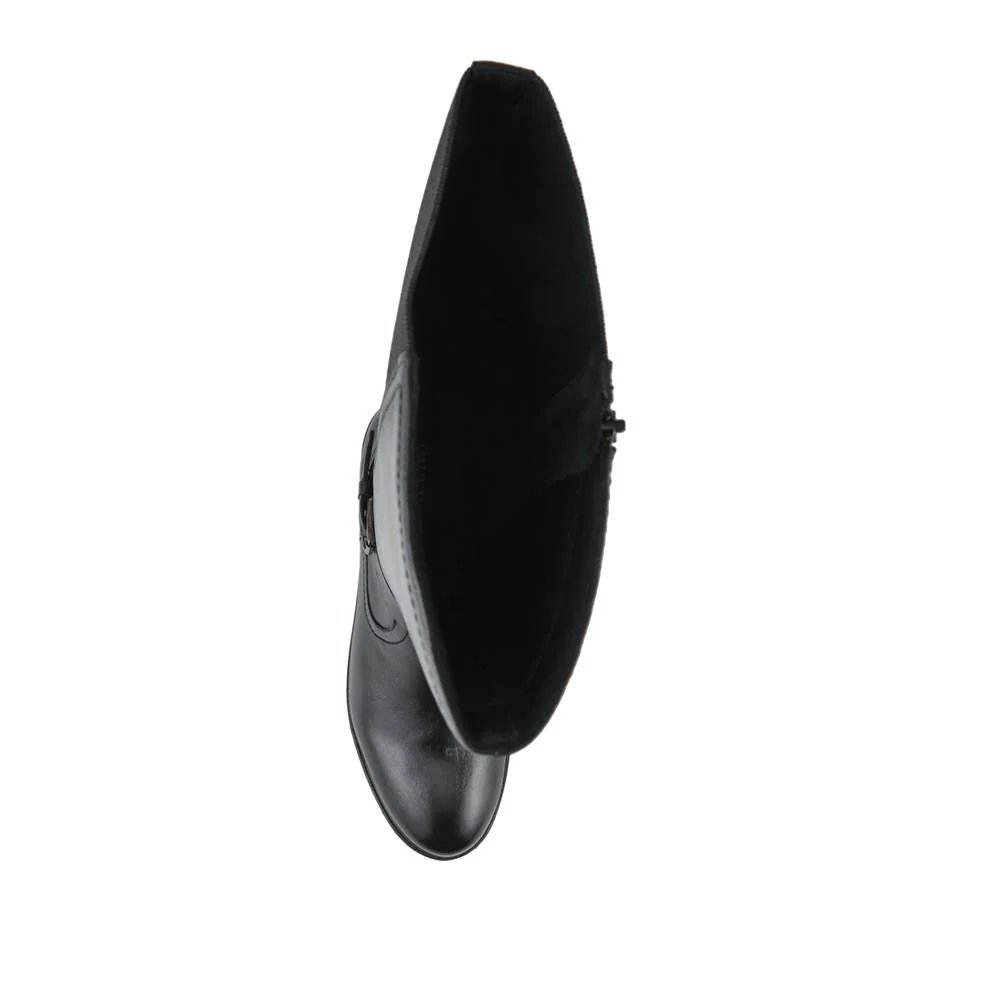 Wide Fit Leather Elasticated Long Boots - MAGNU42002 / 328 148 - Black - Image 4