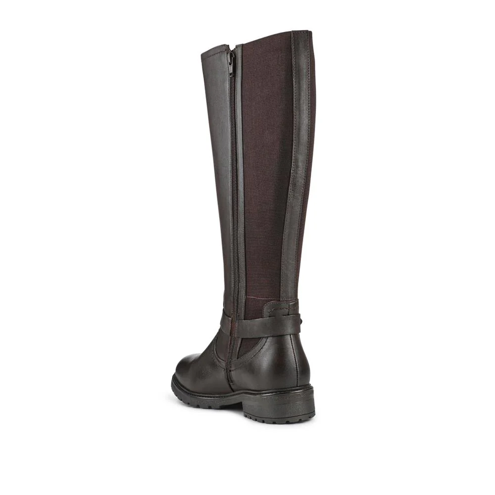 Wide Fit Leather Elasticated Long Boots - MAGNU42002 / 328 148 - Chocolate - Image 4