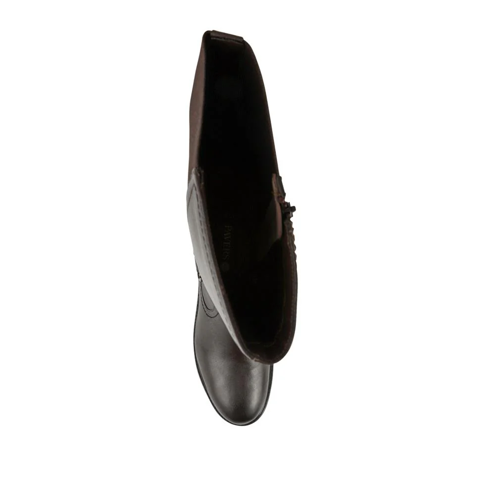 Wide Fit Leather Elasticated Long Boots - MAGNU42002 / 328 148 - Chocolate - Image 5