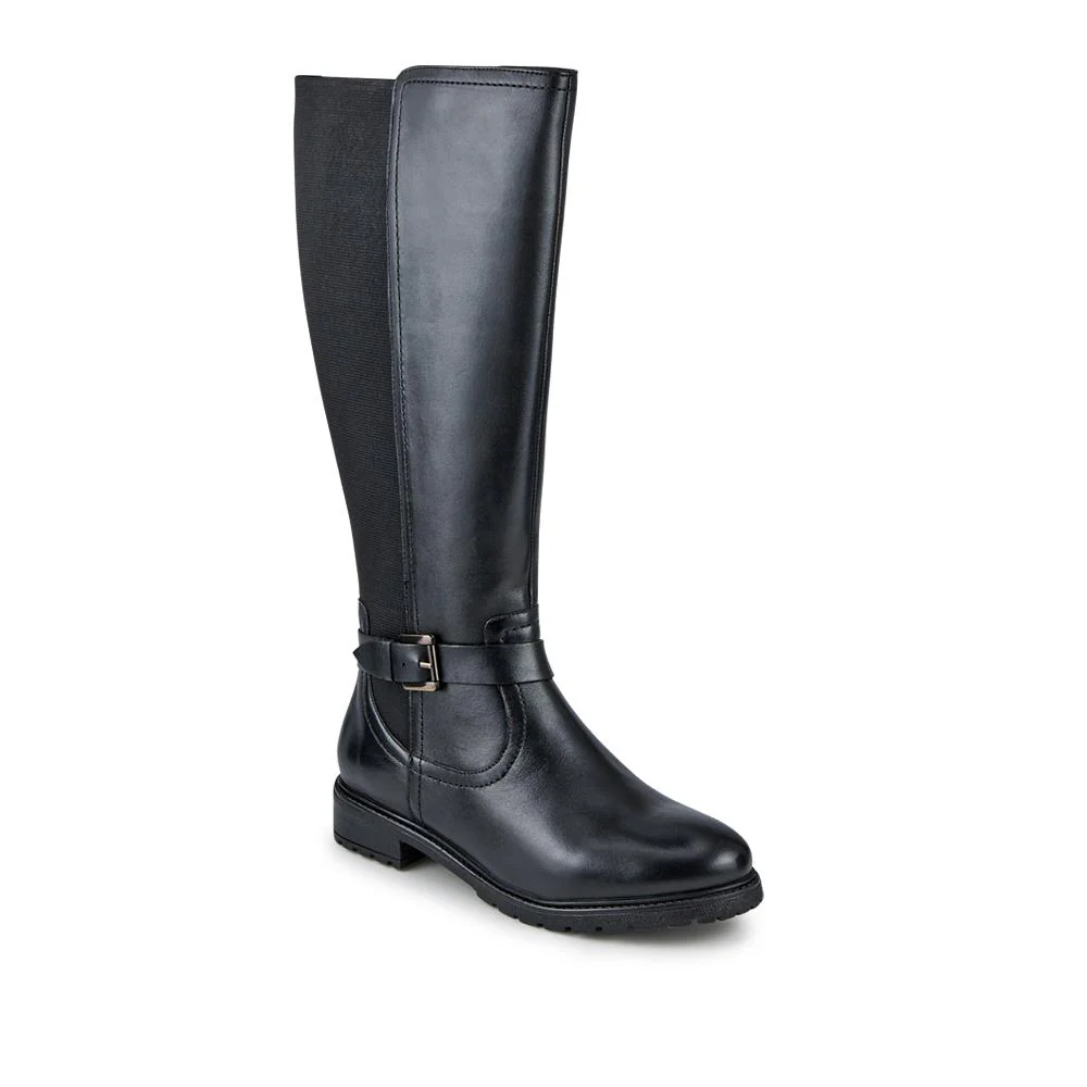 Wide Fit Leather Elasticated Long Boots - MAGNU42002 / 328 148