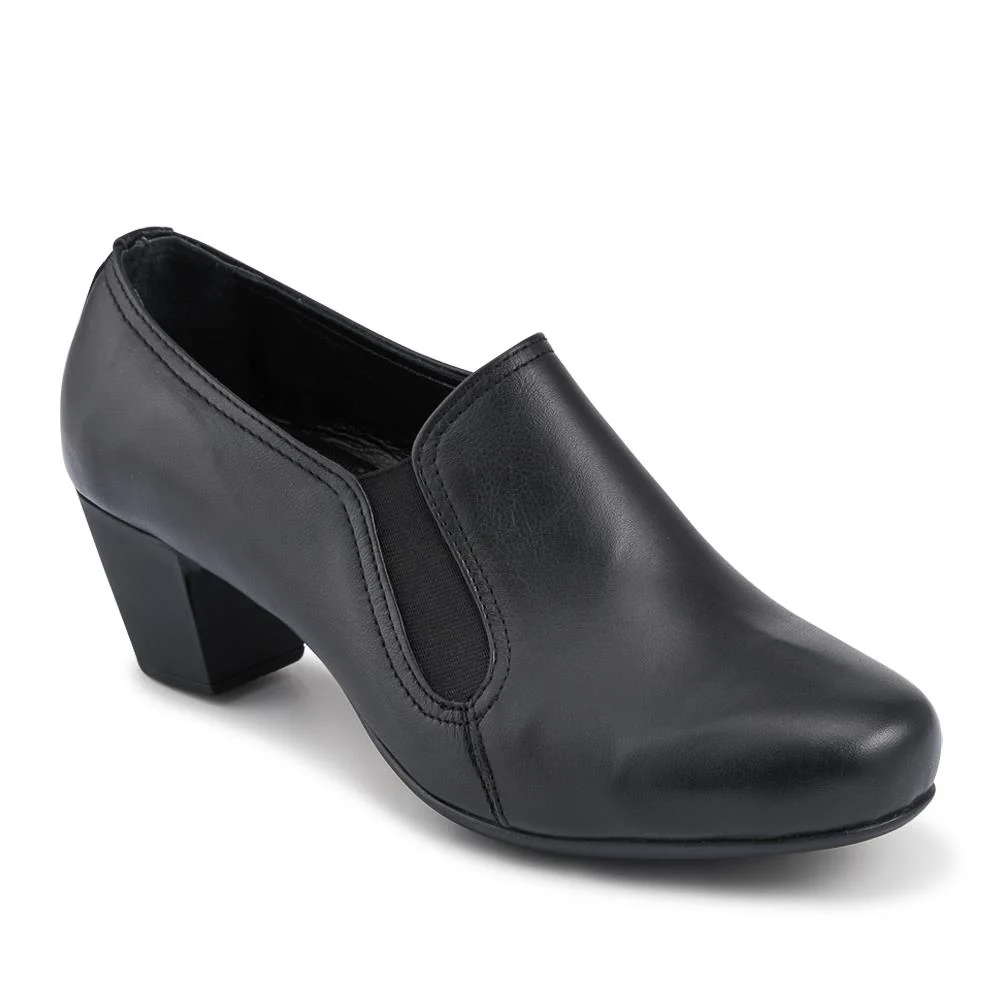 Wide Fit Leather Elasticated Slip-On Shoes - ESFA42000 / 327 775
